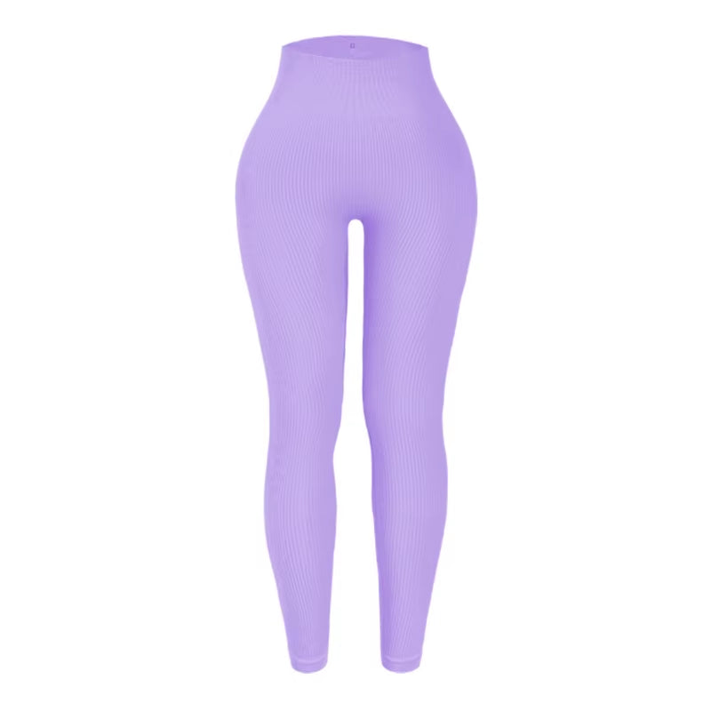 Lilly's Solid Thread Seamless Knit Yoga Pants