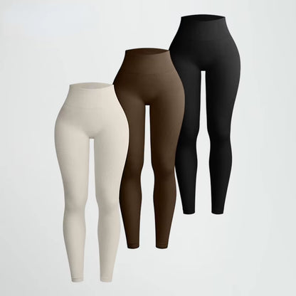 Lilly's Solid Thread Seamless Knit Yoga Pants